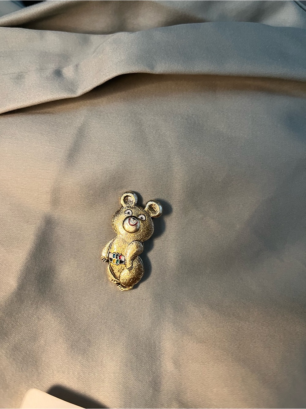 vintage bear pin, 1980 Moscow Olympic Misha the bear badge/ pin